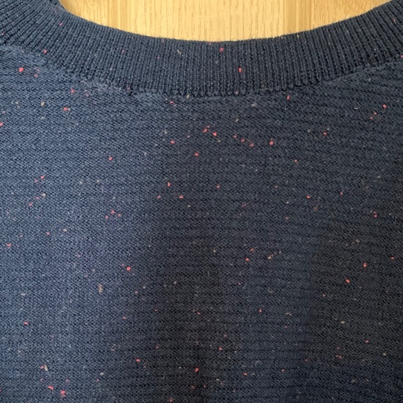 Blue with red speckled crew neck sweater - Picture 3 of 7